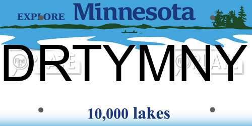 DRTYMNY Minnesota License Plate