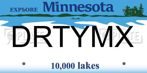 DRTYMX Minnesota License Plate