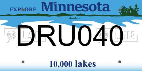 DRU040 Minnesota License Plate