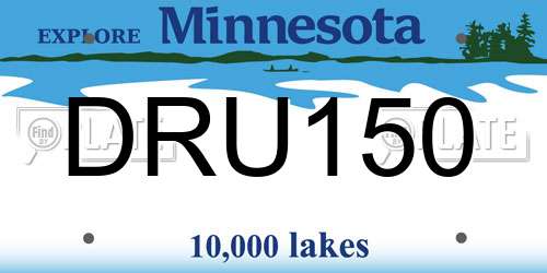 DRU150 Minnesota License Plate