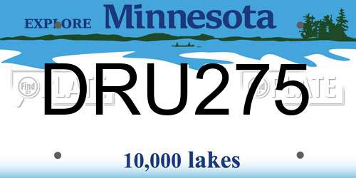 DRU275 Minnesota License Plate