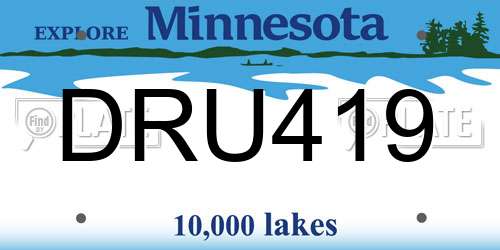 DRU419 Minnesota License Plate