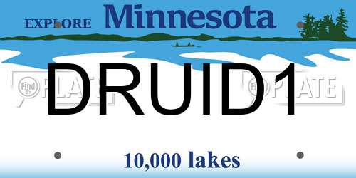 DRUID1 Minnesota License Plate