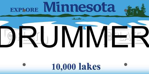 DRUMMER Minnesota License Plate