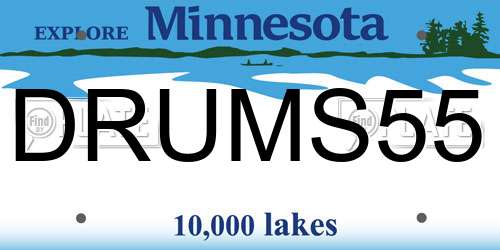 DRUMS55 Minnesota License Plate