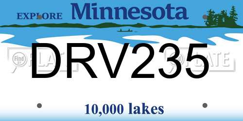 DRV235 Minnesota License Plate