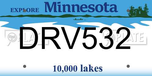 DRV532 Minnesota License Plate