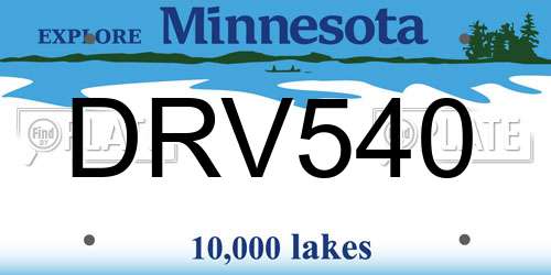 DRV540 Minnesota License Plate