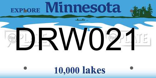 DRW021 Minnesota License Plate