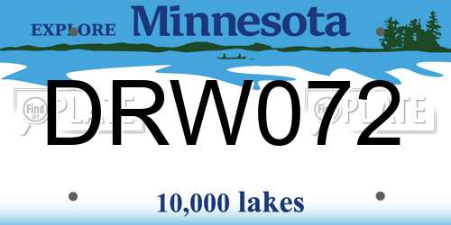 DRW072 Minnesota License Plate