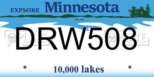 DRW508 Minnesota License Plate