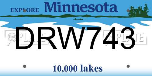 DRW743 Minnesota License Plate