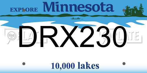 DRX230 Minnesota License Plate