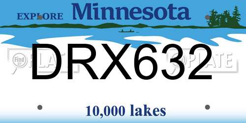 DRX632 Minnesota License Plate