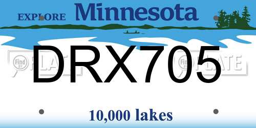 DRX705 Minnesota License Plate