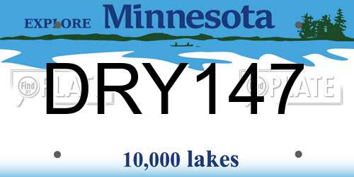 DRY147 Minnesota License Plate