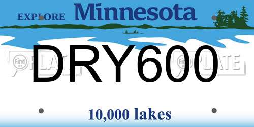 DRY600 Minnesota License Plate