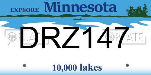 DRZ147 Minnesota License Plate