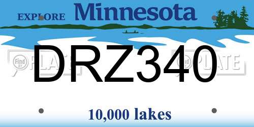 DRZ340 Minnesota License Plate