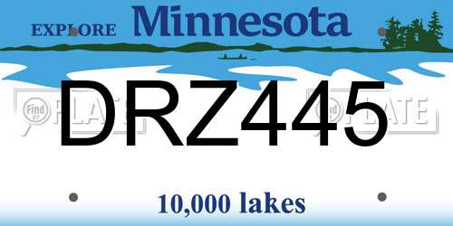 DRZ445 Minnesota License Plate