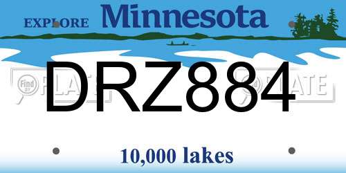 DRZ884 Minnesota License Plate