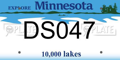 DS047 Minnesota License Plate