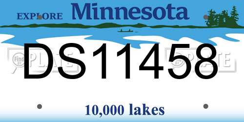 DS11458 Minnesota License Plate