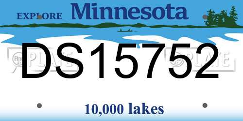 DS15752 Minnesota License Plate