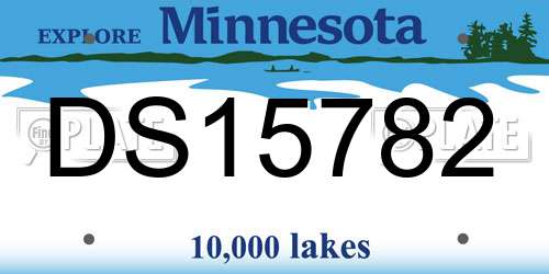 DS15782 Minnesota License Plate
