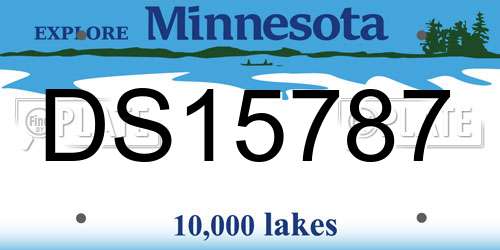 DS15787 Minnesota License Plate