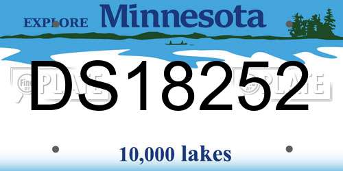DS18252 Minnesota License Plate
