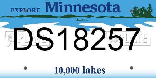 DS18257 Minnesota License Plate