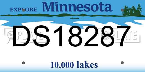 DS18287 Minnesota License Plate