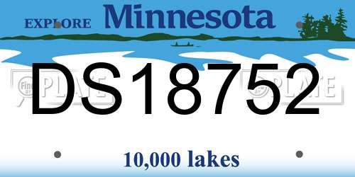 DS18752 Minnesota License Plate