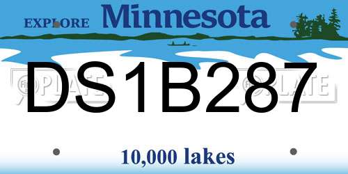 DS1B287 Minnesota License Plate