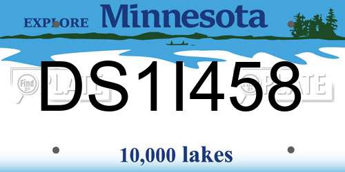 DS1I458 Minnesota License Plate