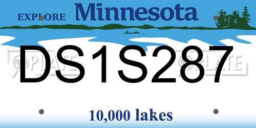 DS1S287 Minnesota License Plate