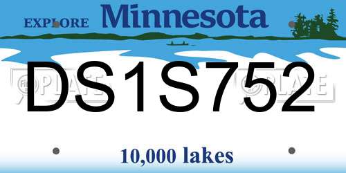 DS1S752 Minnesota License Plate