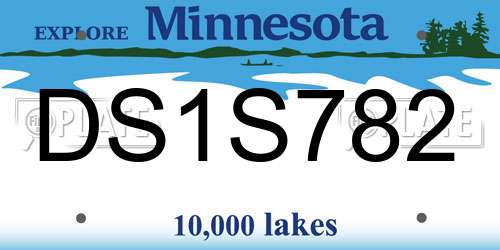 DS1S782 Minnesota License Plate