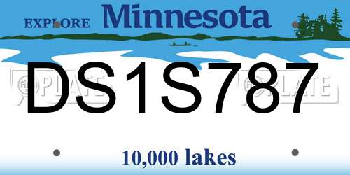 DS1S787 Minnesota License Plate