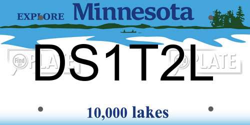 DS1T2L Minnesota License Plate