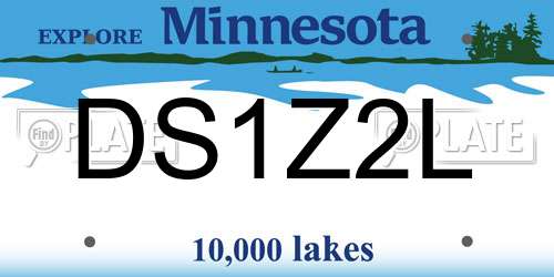 DS1Z2L Minnesota License Plate
