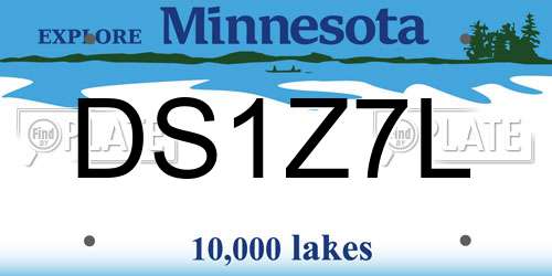 DS1Z7L Minnesota License Plate