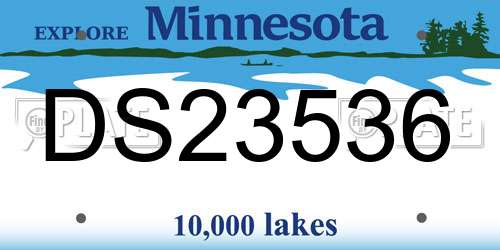 DS23536 Minnesota License Plate