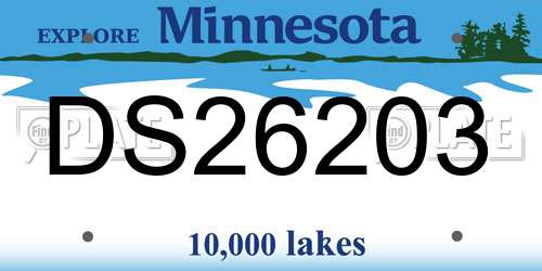 DS26203 Minnesota License Plate