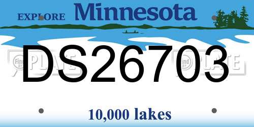 DS26703 Minnesota License Plate