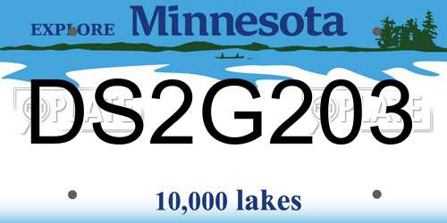 DS2G203 Minnesota License Plate