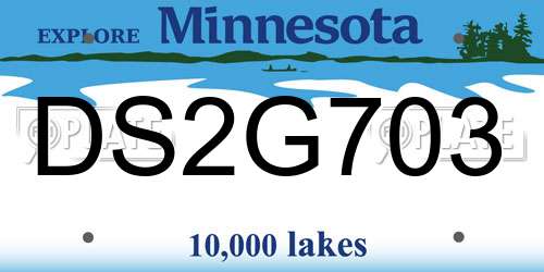 DS2G703 Minnesota License Plate