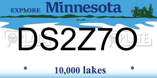 DS2Z7O Minnesota License Plate