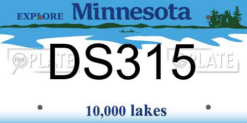 DS315 Minnesota License Plate